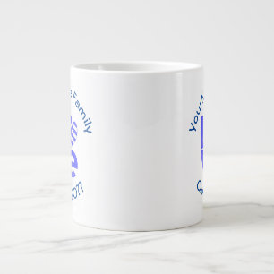 Griekenland Hart Vlag Blauw LIEFDE Gepersonaliseer Grote Koffiekop