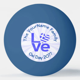 Griekenland Hart Vlag Blauw LIEFDE Gepersonaliseer Pingpongbal