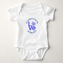 Griekenland Hart Vlag Blauw LIEFDE Gepersonaliseer Romper