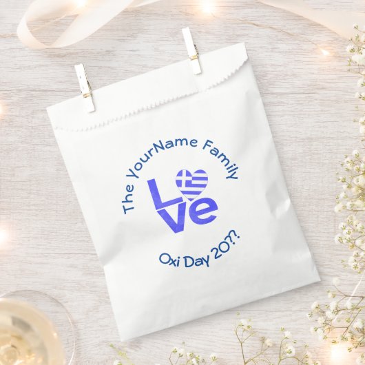 Griekenland Hart Vlag Blauwe LIEFDE Gepersonalisee Bedankzakje (Geknipt)