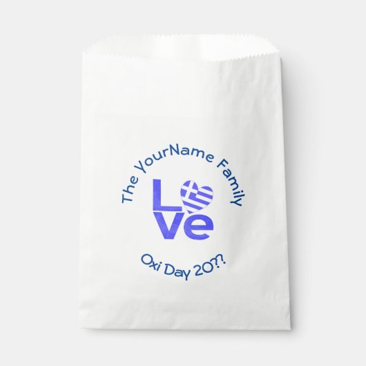 Griekenland Hart Vlag Blauwe LIEFDE Gepersonalisee Bedankzakje (Voorkant)