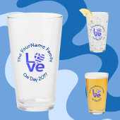 Griekenland Hart Vlag Blauwe LIEFDE Gepersonalisee Glas