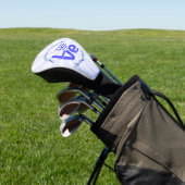 Griekenland Hart Vlag Blauwe LIEFDE Gepersonalisee Golfheadcover (Insitu)