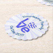 Griekenland Hart Vlag Blauwe LIEFDE Gepersonalisee Kartonnen Onderzetters (Gekanteld)