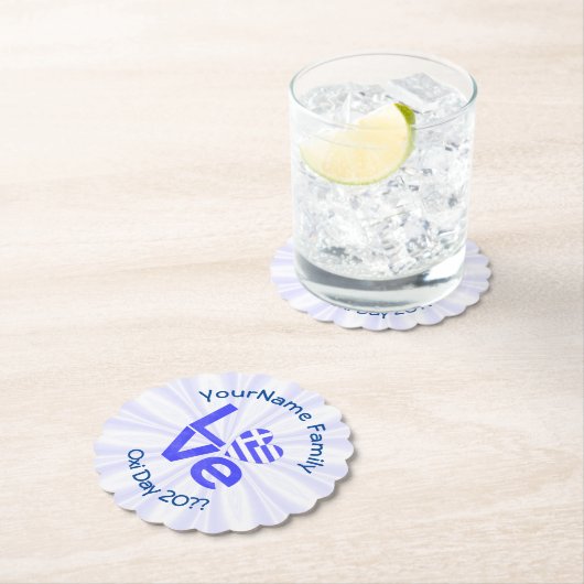 Griekenland Hart Vlag Blauwe LIEFDE Gepersonalisee Kartonnen Onderzetters (Insitu)