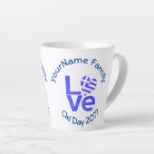 Griekenland Hart Vlag Blauwe LIEFDE Gepersonalisee Latte Mok (Rechterhoek)