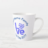 Griekenland Hart Vlag Blauwe LIEFDE Gepersonalisee Latte Mok (Rechts)