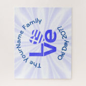 Griekenland Hart Vlag Blauwe LIEFDE Gepersonalisee Legpuzzel (Verticaal)