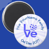 Griekenland Hart Vlag Blauwe LIEFDE Gepersonalisee Magneet