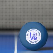 Griekenland Hart Vlag Blauwe LIEFDE Gepersonalisee Pingpongbal (Net)
