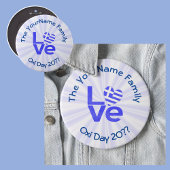 Griekenland Hart Vlag Blauwe LIEFDE Gepersonalisee Ronde Button 6,0 Cm