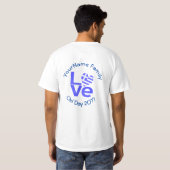 Griekenland Hart Vlag Blauwe LIEFDE Gepersonalisee T-shirt (Achterkant volledig)
