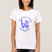Griekenland Hart Vlag Blauwe LIEFDE Gepersonalisee T-shirt (Voorkant)