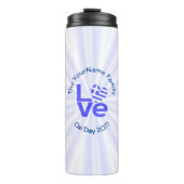 Griekenland Hart Vlag Blauwe LIEFDE Gepersonalisee Thermosbeker (Voorkant)