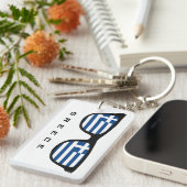 Griekenland heeft aangepaste tekst en kleurenketen sleutelhanger (Voorkant Rechts)