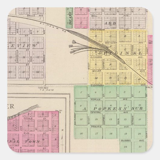 Griekenland, Herfst, Hamilton en Climax, Kansas Vierkante Sticker (Voorkant)