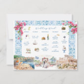 Griekenland Huwelijk Weekend Welkom Route Kaart (Voorkant)