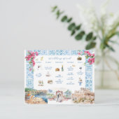 Griekenland Huwelijk Weekend Welkom Route Kaart (Staand voorkant)