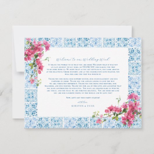 Griekenland Huwelijk Weekend Welkom Route Kaart (Achterkant)