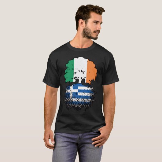 Griekenland - Iers - boomrootenvlag T-shirt (Voorkant volledig)