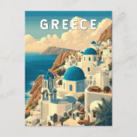 Griekenland Illustratie Reizen Art Vintage
