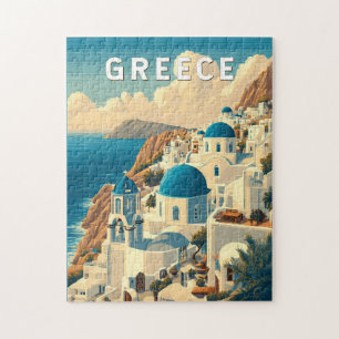 Griekenland Illustratie Reizen Art Vintage Legpuzzel