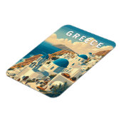 Griekenland Illustratie Reizen Art Vintage Magneet (Linkerzijde)