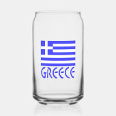 Griekenland in Blauwe Griekse Vlag Blikvorm Glas (Voorkant)