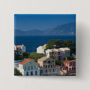 GRIEKENLAND, Ionische Eilanden, KEFALONIA, Assos: Vierkante Button 5,1 Cm