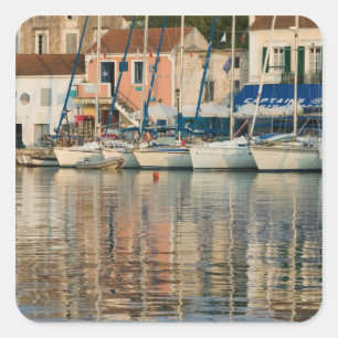 GRIEKENLAND, Ionische Eilanden, KEFALONIA, Fiskard Vierkante Sticker