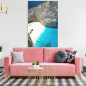 GRIEKENLAND, Ionische eilanden, ZAKYNTHOS, SHIPWRE Canvas Afdruk (Insitu (Woonkamer))