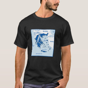 Griekenland Kaart in vlag kleuren. Omringende land T-shirt