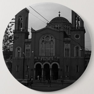 -Griekenland - Kerk van Athene 1970 Ronde Button 6,0 Cm
