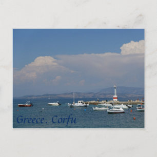Griekenland, Korfoe, oude vuurtoren, Briefkaart