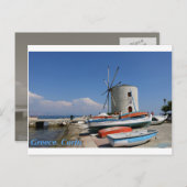 Griekenland, Korfoe, Oude Windmolen, Briefkaart (Voorkant / Achterkant)