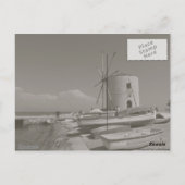 Griekenland, Korfoe, Oude Windmolen, Briefkaart (Achterkant)