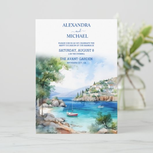 Griekenland landschap Santorini bruiloft Kaart (Staand voorkant)