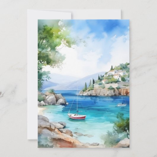 Griekenland landschap Santorini bruiloft Kaart (Achterkant)