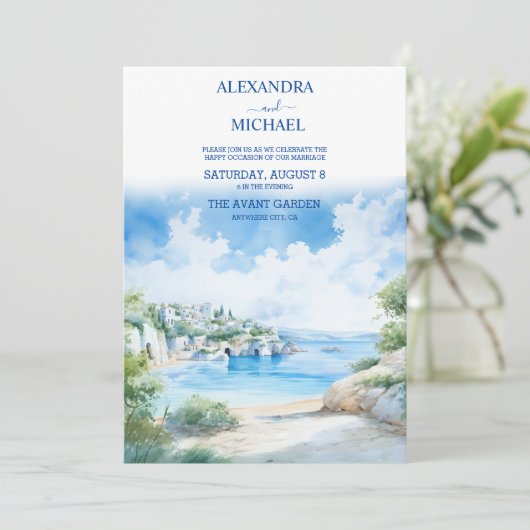 Griekenland landschap Santorini bruiloft Kaart (Staand voorkant)