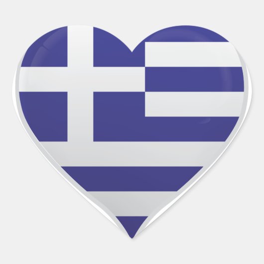 Griekenland liefde vlag trots hart sticker (Voorkant)