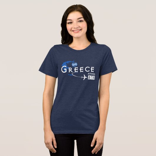 Griekenland Luchthavencode T-Shirt (Voorkant volledig)