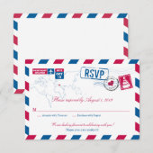 Griekenland Luchtpost Huwelijk RSVP (Voorkant / Achterkant)