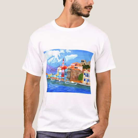 Griekenland Mannen Sport-Tek Concurrent T-SH met l T-shirt (Voorkant)