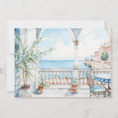 Griekenland Mediterraan Bloemen Tegel Trouwplaats Kaart (Achterkant)