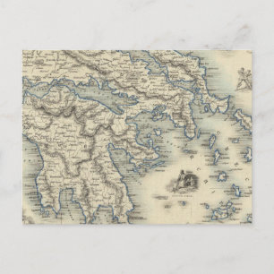 Griekenland met inzetkaarten van Corfu en Stampali Briefkaart