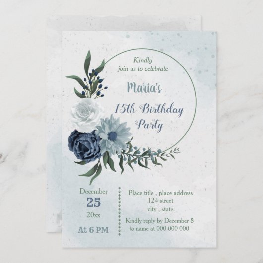 griekenland met witte en blauwe griep - verjaardag kaart (Voorkant / Achterkant)