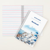 Griekenland Myconos aquarel | jouw naam Notitieboek (Binnen)