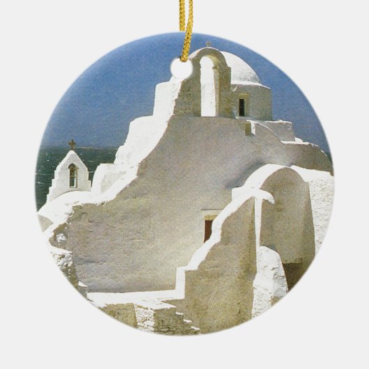  Griekenland, Myconos, Grieks-orthodoxe kerk Keramisch Ornament (Voorkant)