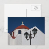 Griekenland, Mykonos, Chapel met rode koepel en Briefkaart (Voorkant / Achterkant)
