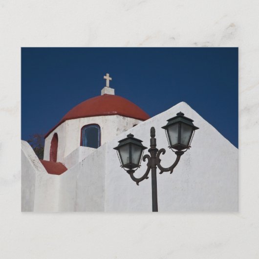 Griekenland, Mykonos, Chapel met rode koepel en Briefkaart (Voorkant)